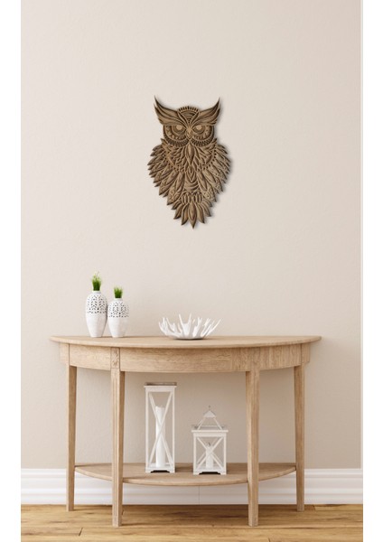Bohem Ev Dekoru Baykuş Temalı Ahşap Duvar Dekoru Baykuş Duvar Süsü Natürel Ham Ahşap Katmanlı Dekoru indirimleri