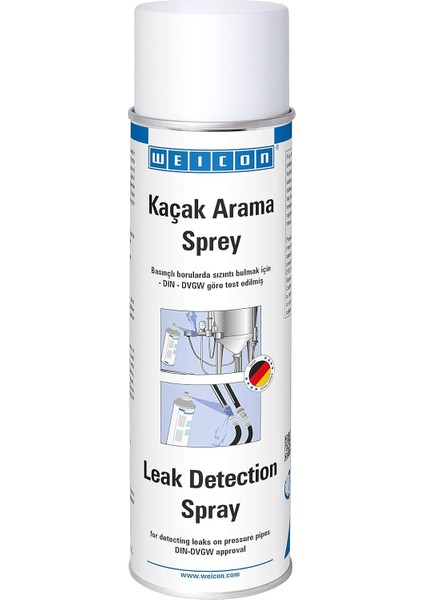 11651400-39 Kaçak Arama Spreyi, 400 Ml, Basınçlı Gaz Borularındaki Sızıntıların Tespiti Için, Köpürür, Yanmaz, Korozyon Önleyici