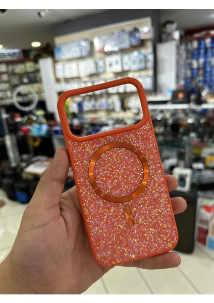 Iphone 17 Promax Sim Detaylı Taşlı Magsefe Özellikli Telefon Kılıfı modelleri