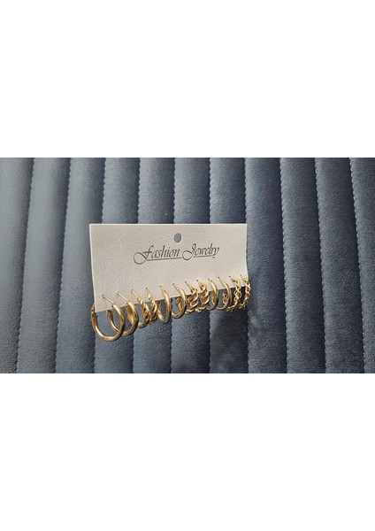 “altın Iz” Halka 12’li (6 Çift) Küpe Seti – Zarafetin Ince Dokunuşu modelleri