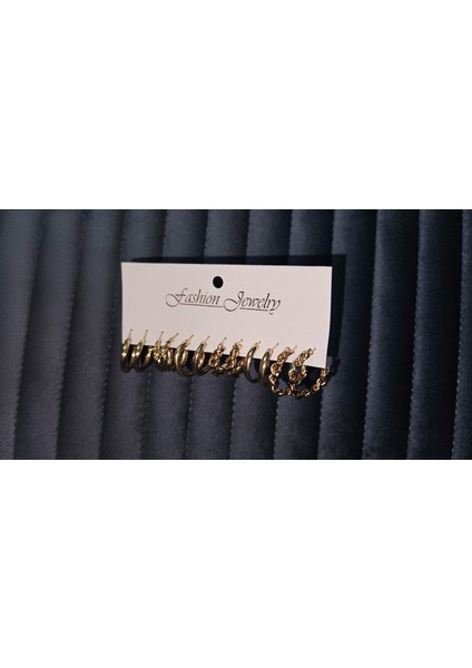 “altın Iz” Halka 12’li (6 Çift) Küpe Seti – Zarafetin Ince Dokunuşu indirimleri