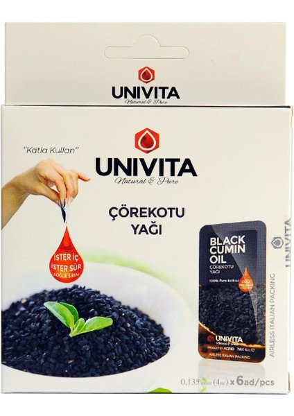 Unıvıta %100 Doğal Katkısız Çörek Otu Yağı - Saç Güçlendirici/black Cumin Oil 4ml x 6 Adet modelleri