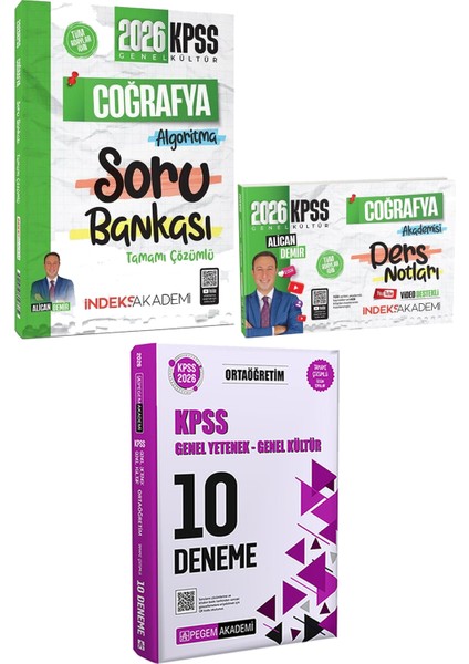 2026 Kpss Coğrafya Algoritma Soru Coğrafya Akademisi Ders Notu - 2026 Kpss Ortaöğretim Çözümlü 10 Deneme
