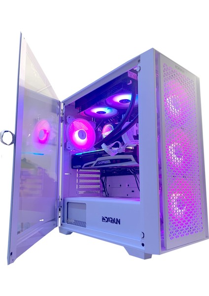 Nirsa Pro 4X120MM Argb Fanlı Beyaz Gaming Bilgisayar Kasası