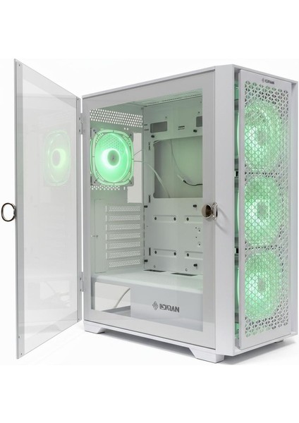 Nirsa Pro 4X120MM Argb Fanlı Beyaz Gaming Bilgisayar Kasası fiyatları