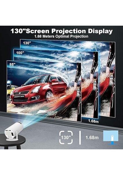 Projektör 4K Taşınabilir Projektör Video Projektörü Wifi 6 Android 11 Retroprojector 1080P Full Hd Telefon Pc Lap HDMI Ev Sineması 180° Döndürme (HY300PRO) indirimleri