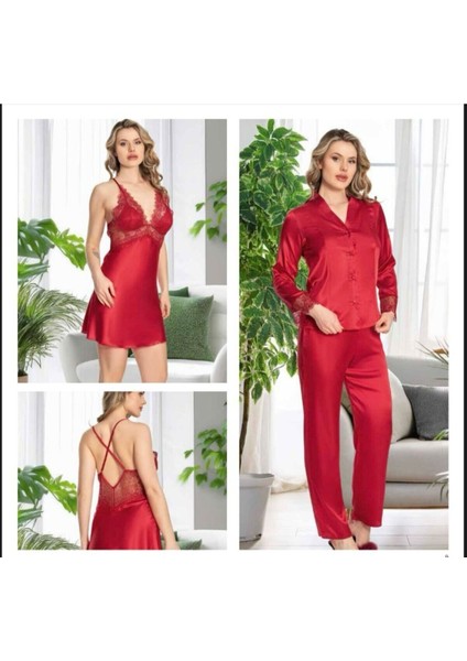 Kadın Saten 6'lı Dantelli Gelin Çeyiz Seti Jw.4r.7k1.mk