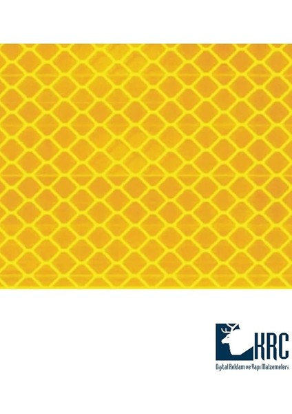 Sarı Tüvtürk Onaylı Reflektör Fosforlu Şerit Bant Petekli Reflektif Bant 5cm x 1m KRCNM216 indirimleri