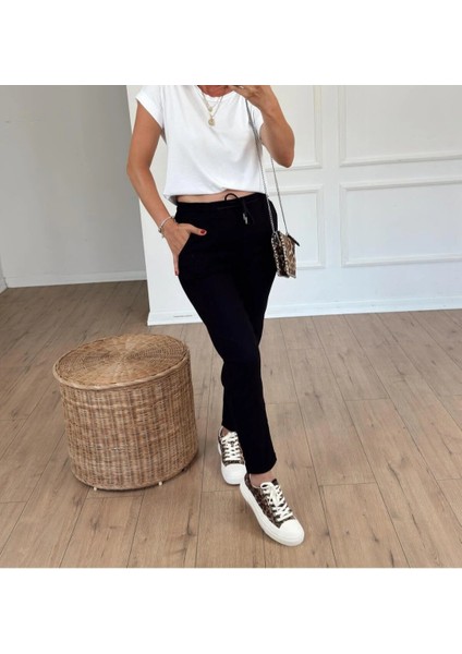 Kadın Full Likralı Beli Bağçıklı Süper Rahat Duble Paça Bilek Boy Üst Düzey Pantolon fiyatları