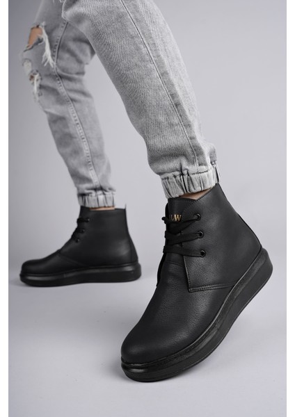 New Matteo Erkek Siyah Deri Günlük Bot fiyatları
