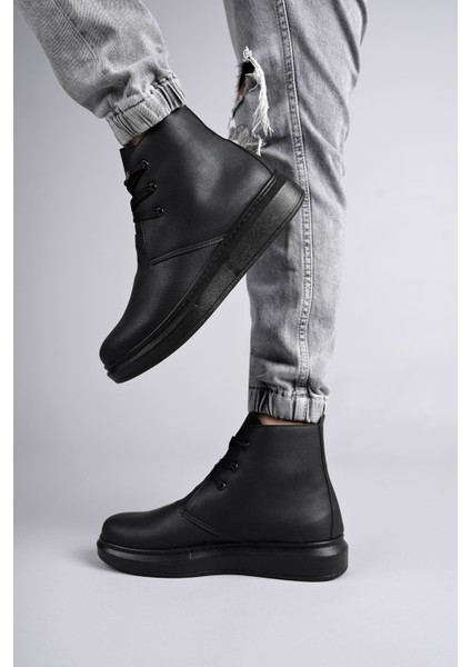 New Matteo Erkek Siyah Deri Günlük Bot modelleri