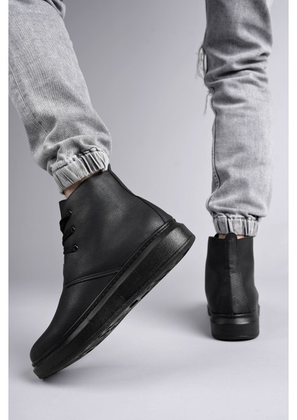 New Matteo Erkek Siyah Deri Günlük Bot fırsatları
