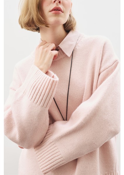 Chunky Oversıze Kazak Pembe