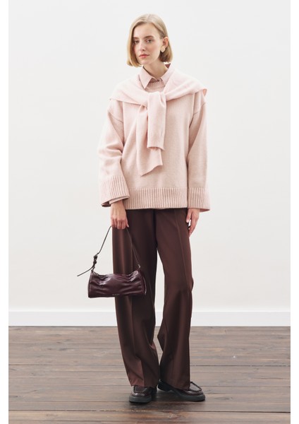 Chunky Oversıze Kazak Pembe modelleri