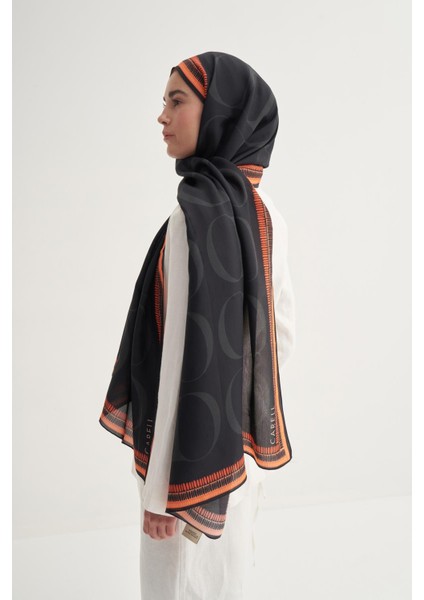 Side Monogram Floş Şal Siyah modelleri