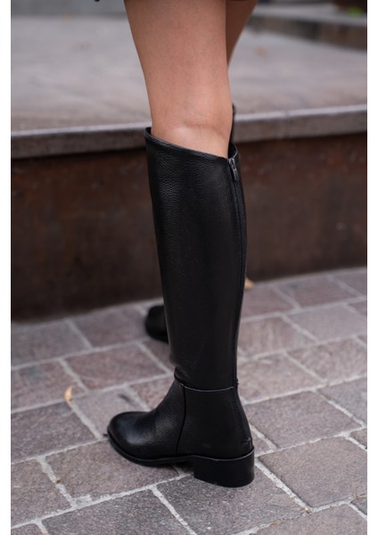 Caterina Siyah Renkli Hakiki Deri Arkadan Fermuarlı Kadın Çizme fiyatları