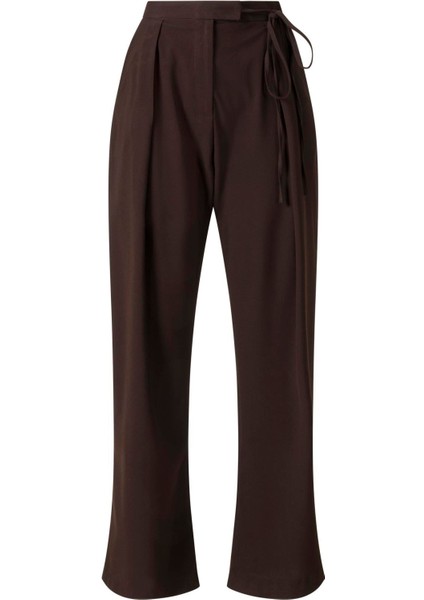 Yandan Bağlamalı Palazzo Pantolon Acı Kahve fırsatları