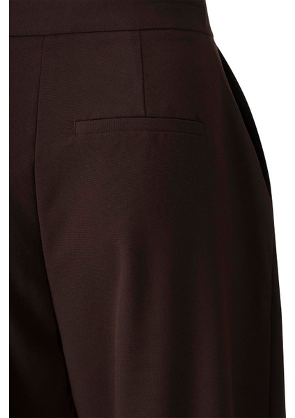 Yandan Bağlamalı Palazzo Pantolon Acı Kahve