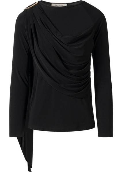 Şal Detaylı Bluz Siyah indirimleri