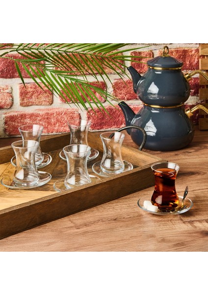 Demet 12 Parça Çay Seti - Şeffaf