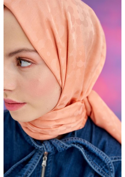 Çiçek Desen Jakar Italyan Ipekli Şal Somon fiyatları