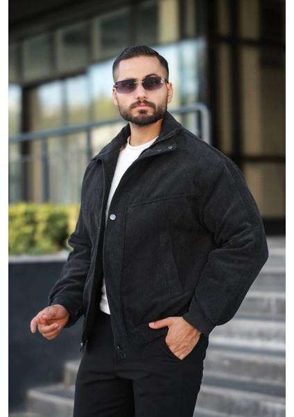 Tasarım Oversize Içi Kapitone Dolgulu Kadife Ceket