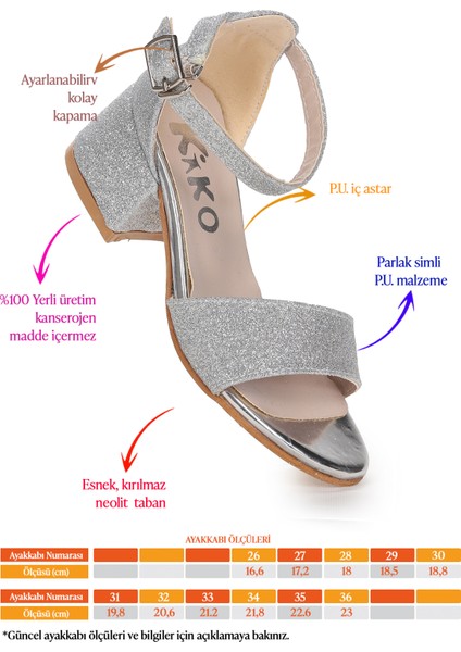 Alexa Günlük Kız Çocuk 4 cm Topuklu Sandalet Abiye Ayakkabı fiyatları