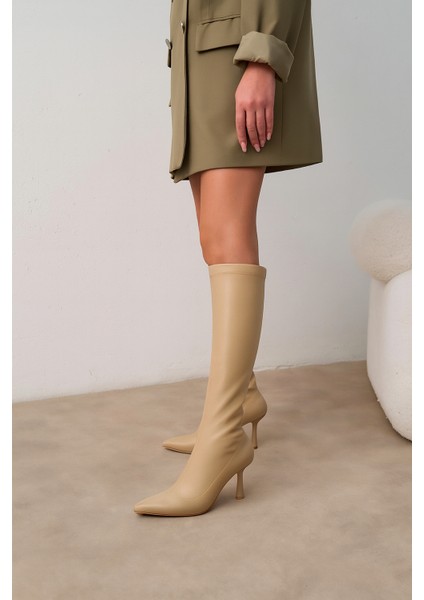 Cristina Ten Renkli Lux Strech Sivri Burunlu Ince Topuklu Kadın Çizme fiyatları