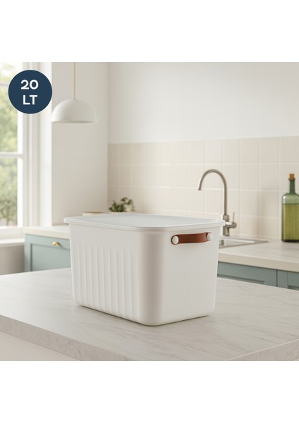 20 Lt Iskandinav Tarz Çok Amaçlı Kapaklı Organizer Kutu 20 Lt