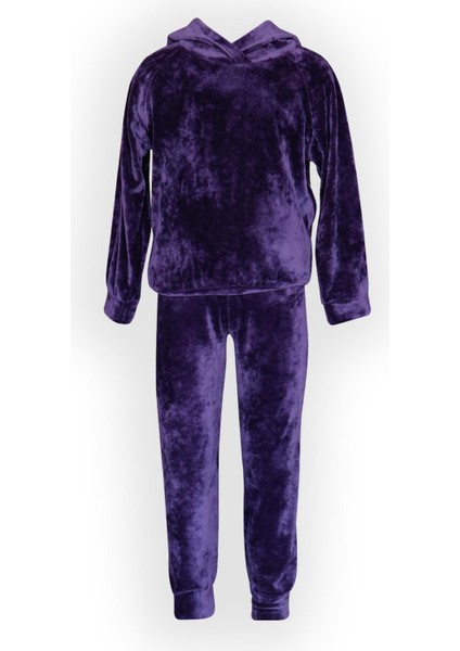 Mor Kız Çocuk Kadife Alt Üst Takım
