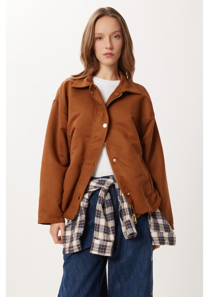 Oversize Suni Süet Bomber Ceket LAN0081 Taba fiyatları