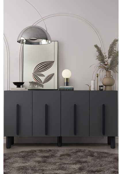 8196KB150-128DD Konsol Tv Ünitesi Antrasit-Siyah