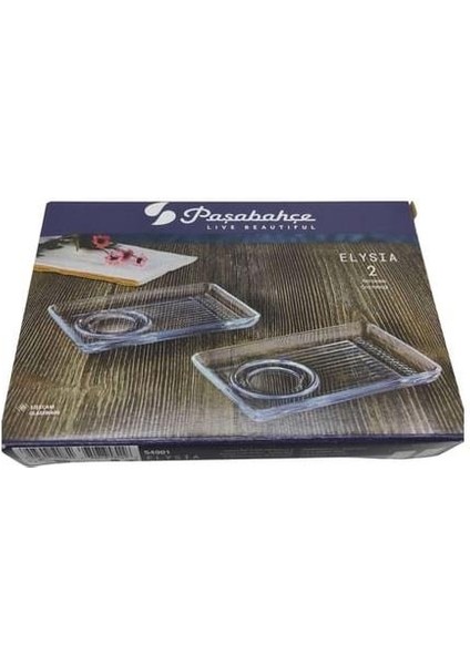 54901 Elysia 2'li Cam Sunumluklu Çay Tabağı fiyatları