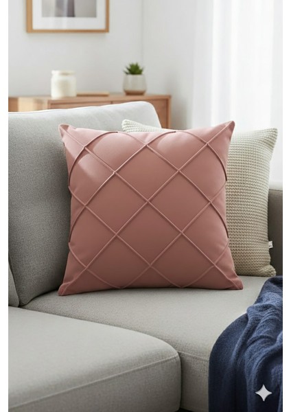 Leke Tutmaz Silinebilir Kapitoneli Kırlent Yastık Kılıfı