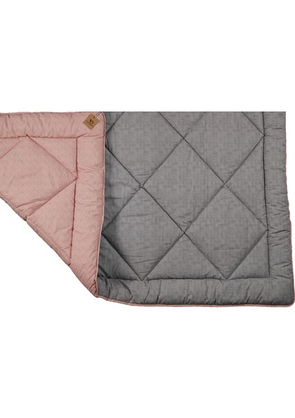 Polycotton Fırçalı Çk 195X215 Gri-Gül Kurusu