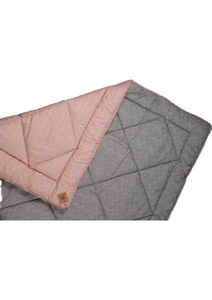 Polycotton Fırçalı Çk 195X215 Gri-Gül Kurusu