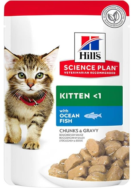 Hills Kitten Yavru Kedi Konserve 85GR 12ADET Ocean Fish Chunks Gravy Balıklı Kedi Yaş Maması Pouch fiyatları