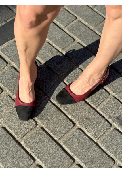 Alvea Kadın Süet Küt Burun Ayakkabı Zarif ve Modern Ön Tasarım