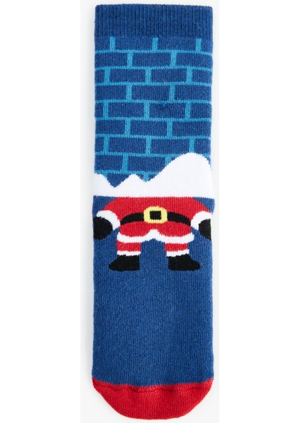 Noel Baba Detaylı Pamuklu Havlu Çorap