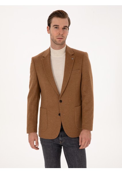 Erkek Camel Slim Fit %100 Kaşmir Flanel Ceket 50314254-VR015 modelleri
