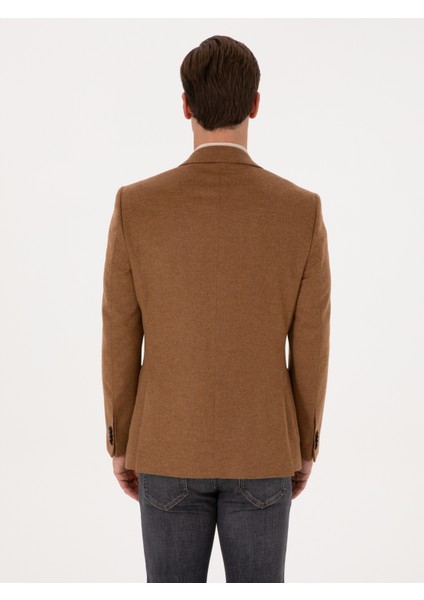 Erkek Camel Slim Fit %100 Kaşmir Flanel Ceket 50314254-VR015 indirimleri