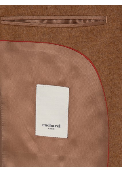 Erkek Camel Slim Fit %100 Kaşmir Flanel Ceket 50314254-VR015