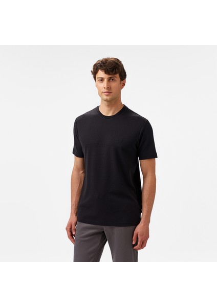 Erkek Siyah Regular Fit T-Shirt