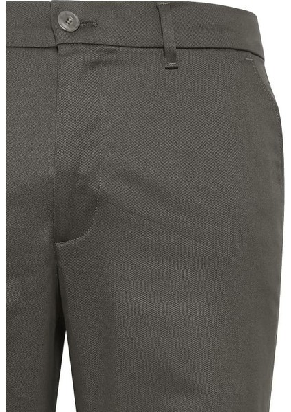 Erkek Slim Fit Esnek Pamuklu Chino Pantolon - Haki modelleri