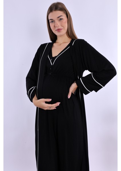 Siyah Hamile Lohusa Set