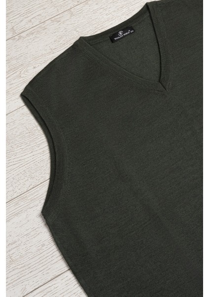 V Yaka Battal (Büyük Boy) Yünlü Kolsuz Triko Süveter indirimleri