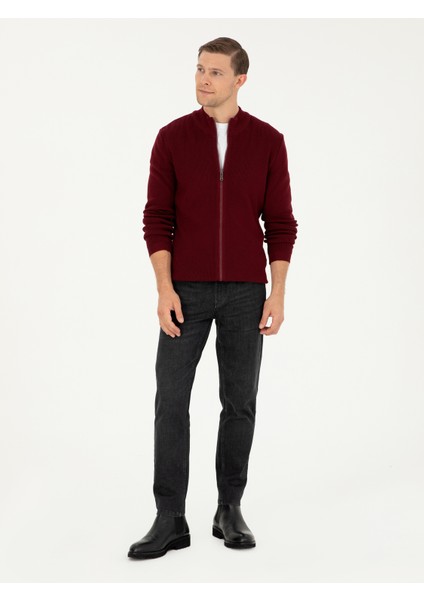 Erkek Bordo Slim Fit Triko Hırka 50259270-VR014 indirimleri