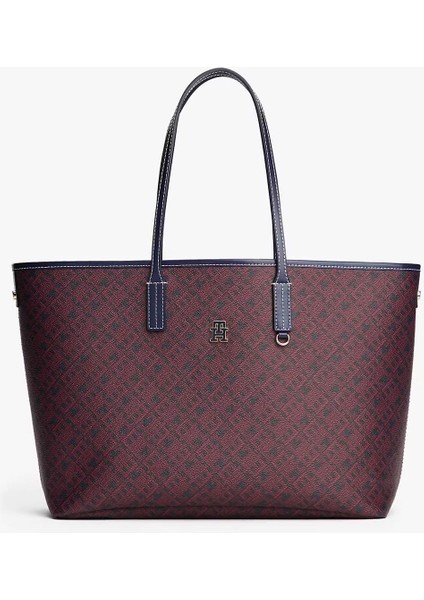 Kadın Monoplay Desenli Omuz Çantası - Lacivert/bordo