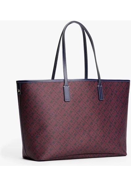 Kadın Monoplay Desenli Omuz Çantası - Lacivert/bordo fiyatları