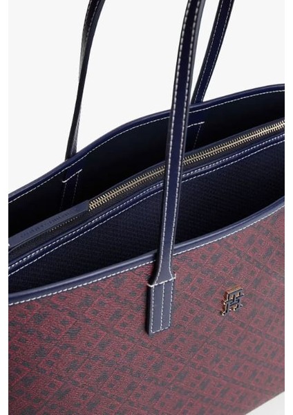 Kadın Monoplay Desenli Omuz Çantası - Lacivert/bordo modelleri